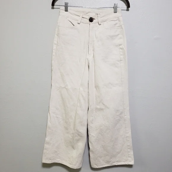 Tribe Alive Cream Wide Leg Jeans - Picture 3 of 15